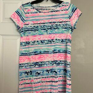 Lilly Pulitzer Marlowe T-Shirt Dress "A Wave From It All" Large NWOT